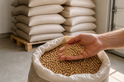 Contrôle de poussière dans un sac de pellets avant achat